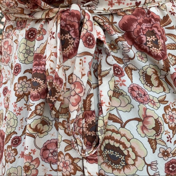 Cotton Pink & White Floral Print Maxi Wrap Dress | M - Picture 6 of 8